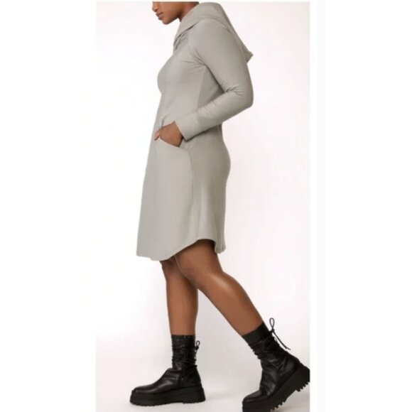 Kiya Tomlin Womens Athleisure Hooded Dress Small Long Sleeve Blue Pocket… - Picture 5 of 14